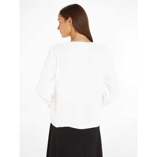 THF - VISCOSE CREPE V-NECK - YBH