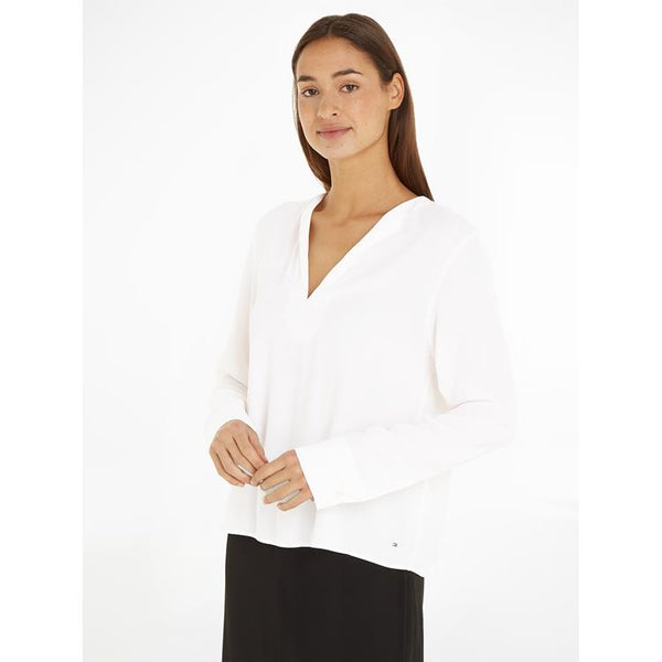 THF - VISCOSE CREPE V-NECK - YBH